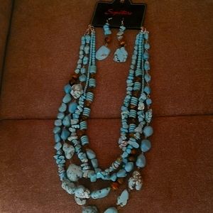 Necklace and earrings